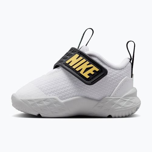 Kinderschuhe Nike Team Hustle D 12 white/black/clear emerald/topaz gold