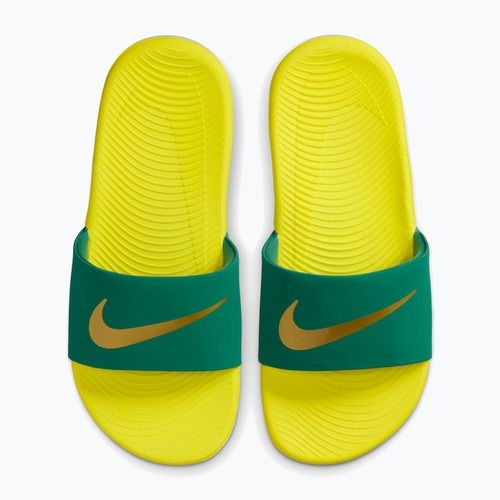 Badelatschen Nike Coffee malachite/sonic yellow/metallic gold