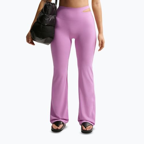 Damen-Trainingshose Nike Zenvy High-Waisted Flared light magenta/white