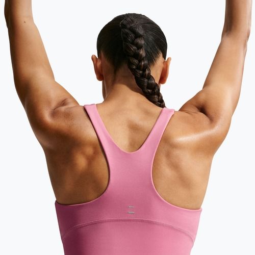 Damen-Laufshirt Nike Tempo Medium Support Cropped Sports Bra peony