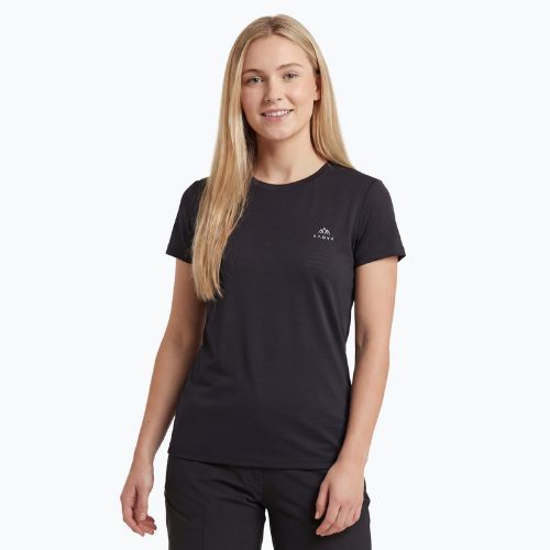 Damen-Trekking-T-Shirt KADVA TrailCore atmungsaktiv schwarz