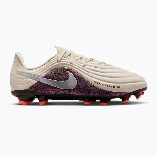 Kinder-Fußballschuhe Nike United Jr. Tiempo Maestro Academy MG fossil/burgundy crush/metallic silver