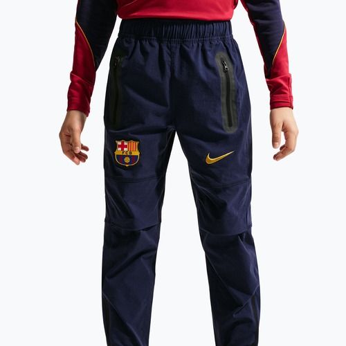 Kinder-Fußballhose Nike FC Barcelona Tech Woven blackened blue/black/mineral yellow