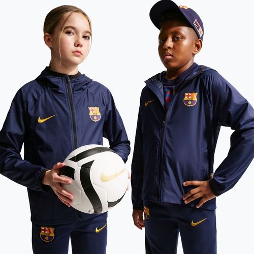 Kinder Fußballjacke Nike FC Barcelona Academy Pro blackened blue/black/mineral yellow
