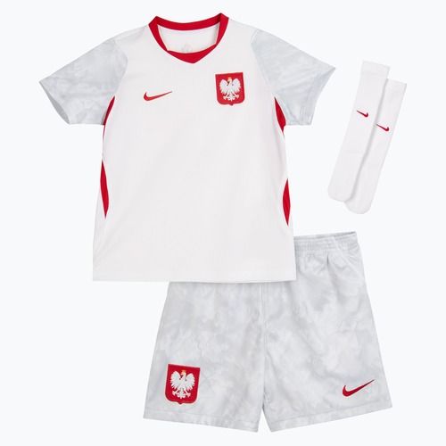 Kinder-Fußballset Nike Dri-Fit Poland Stadium Home Kit white/field silver