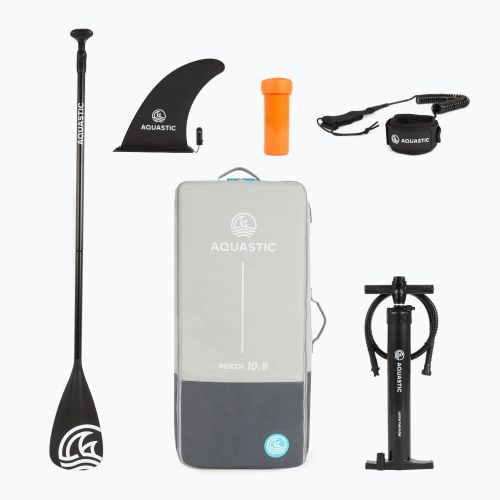 Set Paddleboard SUP aufblasbar AQUASTIC Perth 10'8" allround green