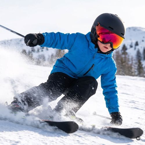 Kinder-Skihelm ATTABO Avens 2.0 Jr Visier schwarz