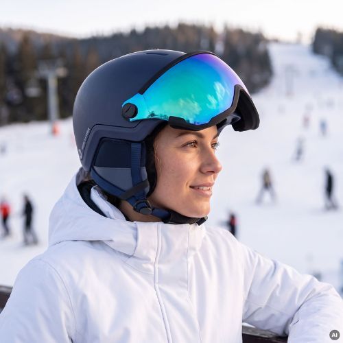 Skihelm ATTABO Avens 2.0 Visier blau