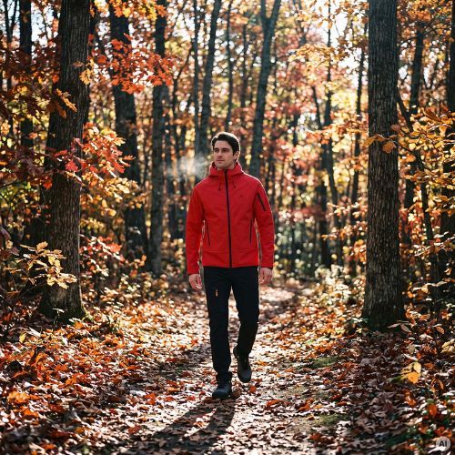 Herren-Trekking-Sweatshirt KADVA Arix WP 5K/3K Softshell-Hybrid Rot