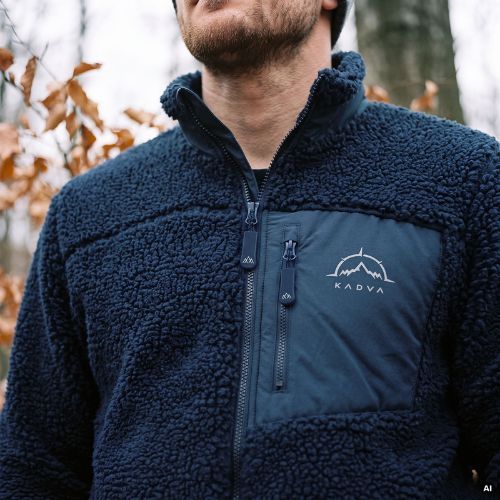 Herren-Fleecejacke KADVA Rodvik in Marineblau