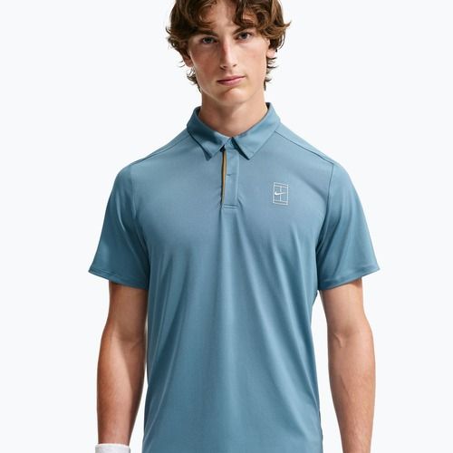 Herren Tennis-Poloshirt Nike Court Dri-Fit Advantage smokey blue/white