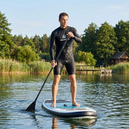 Langarmshirt zum Schwimmen Aquastic RIMOS LS UV 50+ UPF schwarz