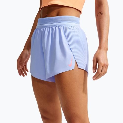 Damen-Laufshorts Nike AeroSwift Dri-Fit ADV Mid-Rise 3" aluminum/black/white/atomic pink