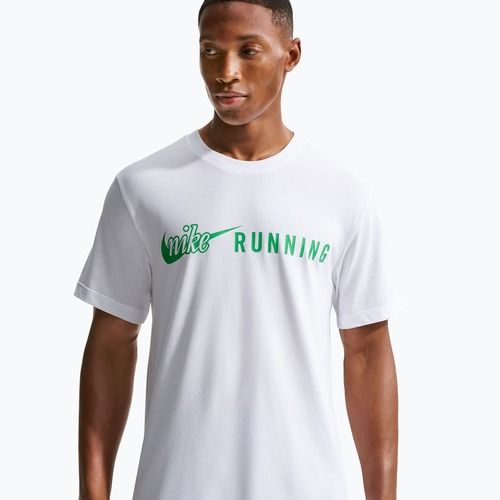 Herren-Laufshirt Nike Dri-Fit Running T-Shirt white/green spark