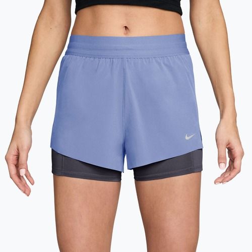 Damen-Laufshorts Nike Swift Mid-Rise 2in1 aluminum/royal tint