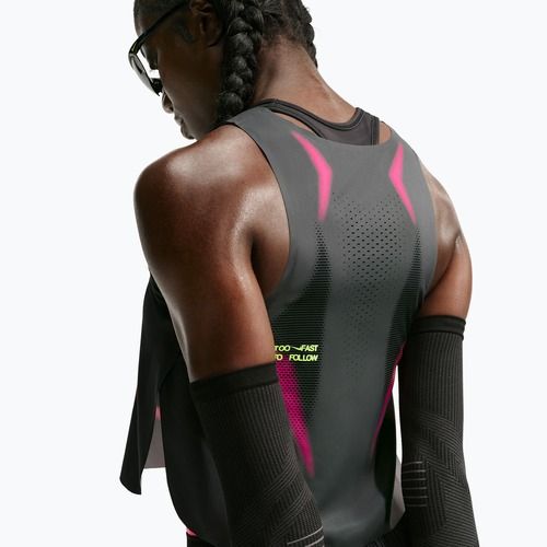 Damen-Laufshirt Nike AeroSwift iron grey/volt/white