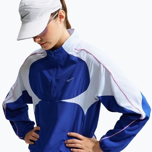 Damen-Laufjacke Nike Tempo Dri-FIT 1/2-Zip old royal/football grey/pink rise