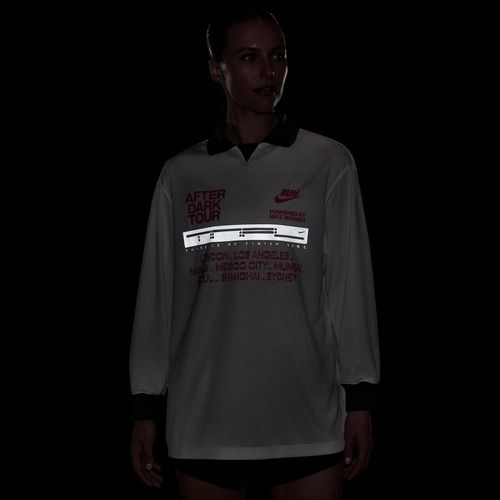 Damen-Laufshirt mit langen Ärmeln Nike After Dark Tour white/anthracite