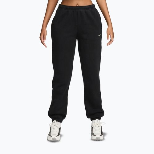 Damenhose Nike Studio Fleece total black/sail