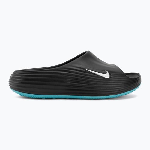 Herren-Badelatschen Nike ReactX Rejuven8 black/gamma blue/metallic silver