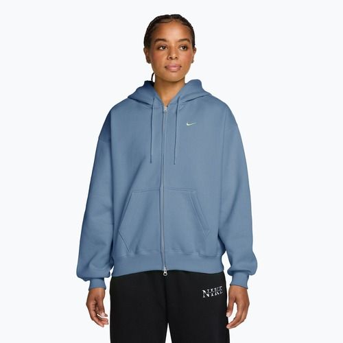 Damenpullover Nike Studio Fleece Medium Weight Oversized Full Zip work blue/sail