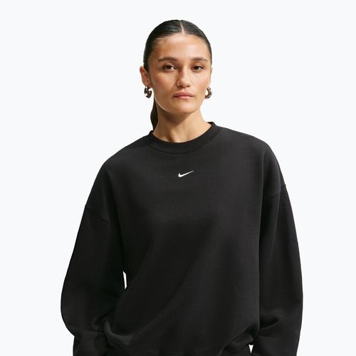 Damenpullover Nike Studio Fleece Medium Weight total black/sail