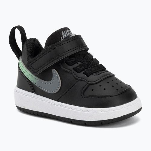 Kinderschuhe Nike Court Borough Low black/smoke grey/white/illusion green