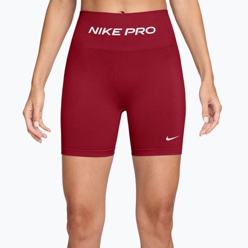 Damen Trainingsshorts Nike Pro Seamless tough red/white