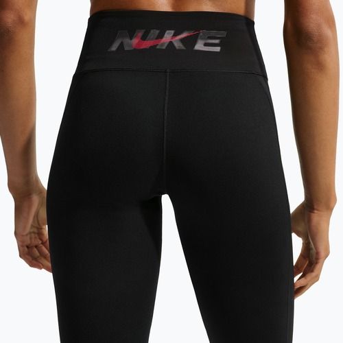 Damenleggings Nike One black/black/university red/white