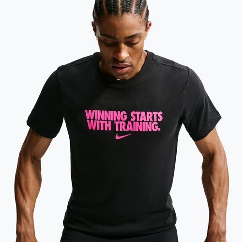 Trainings-T-Shirt Herren Nike Dri-Fit Winning black/hyper pink