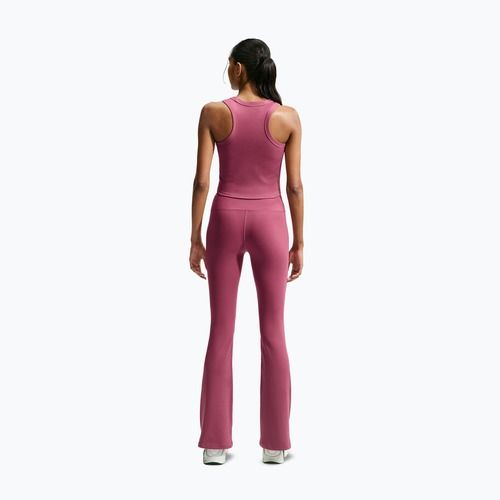 Damen-Leggings Nike One High Waisted Flared pink smoke/white