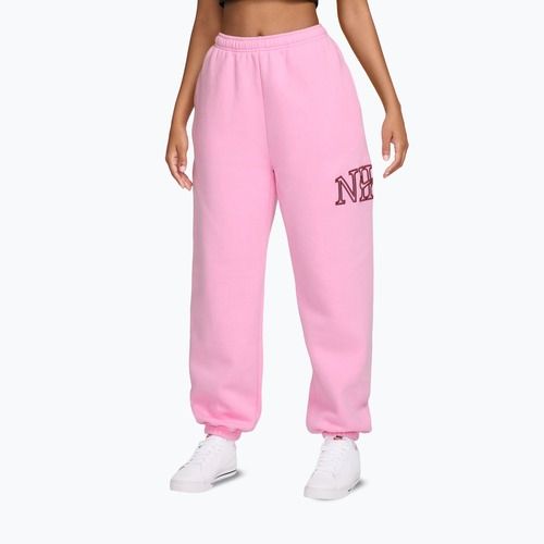 Damenhose Nike Studio Fleece pink rise/pink smoke