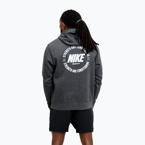 Herrenpullover Nike Strength S&C Hoodie charcoal/white