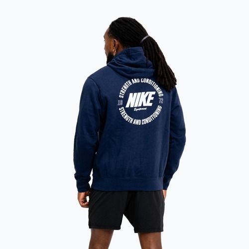 Herrenpullover Nike Strength S&C Hoodie navy/white