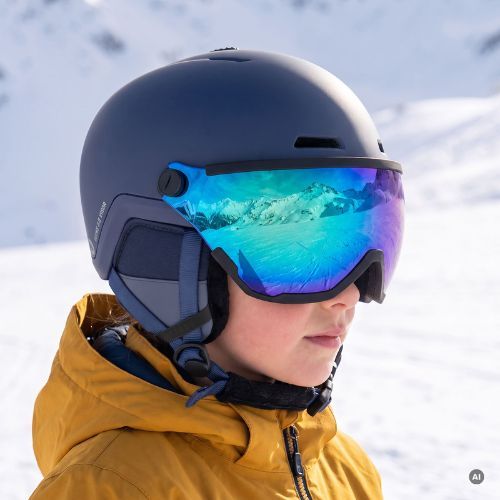 Kinder-Skihelm ATTABO Avens 2.0 Jr Visor dark blue