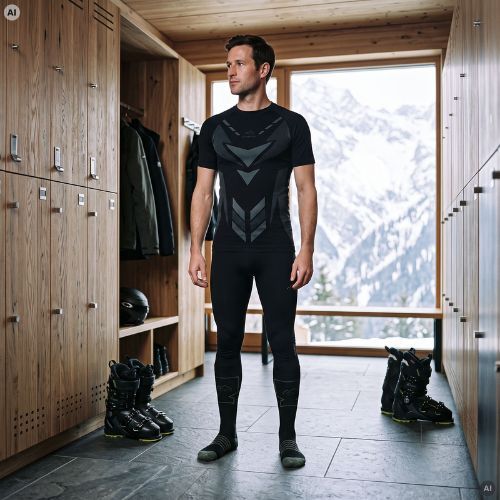 Herren-Funktionsunterwäsche-Set KADVA Alpinestep Thermo SH Light Plus Set Black