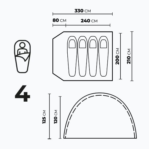 KADVA CAMPdome 4-Personen-Zelt blau