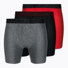 Under Armour Perf Tech 6in Herren Boxershorts 3 Paar rot/grau/schwarz