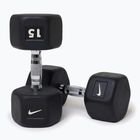 Gummierte Hantel Nike Strength Hex Dumbbell 15 kg black/white