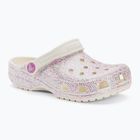 Crocs Classic Glitter Clog Kinder Badelatschen bianco sporco