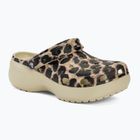 Slides Schlappen Damen Crocs Classic Platform Animal Remix bone/leopard
