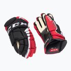 CCM JetSpeed FT4 SR Hockeyhandschuhe schwarz/rot/weiß