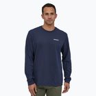 Herren Patagonia P-6 Logo Responsibili klassisch navy trekking Longsleeve