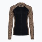 Hurley Leopard Zip Front Frauen brauner Zucker schwimmen Longsleeve