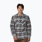 Herren Patagonia isoliert Bio-Baumwolle MW Fjord Flanell Felder/neue Marine Hemd