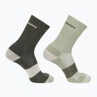 Socken Salomon Evasion Crew 2 pary olive night/alfalfa