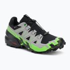 Herren Laufschuhe Salomon Speedcross 6 GTX schwarz/legierung/grüner Gecko