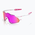 Sonnenbrille 100% Hypercraft XS matte white/pink/hiper vital pink mirror