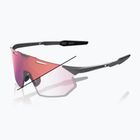 Sonnenbrille 100% Hypercraft SQ gloss light grey/rose gold mirror photochromic