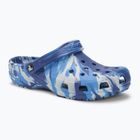 Slides Schlappen  Crocs Classic Marbled Clog blue bolt/multi